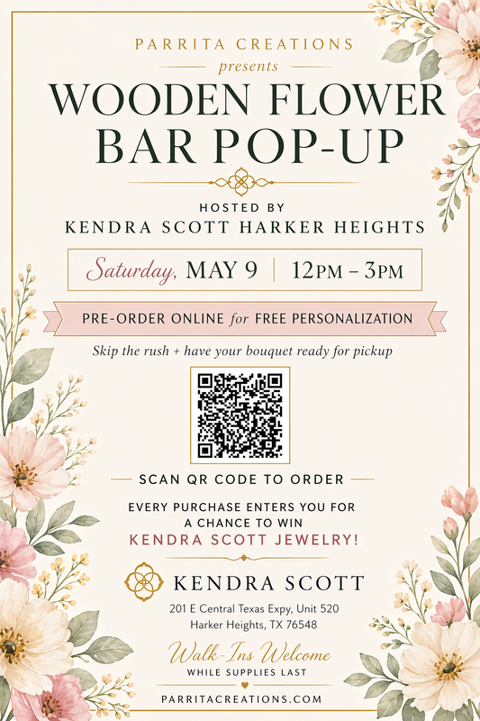 Wooden Flower Pop-Up at Kendra Scott Harker Heights