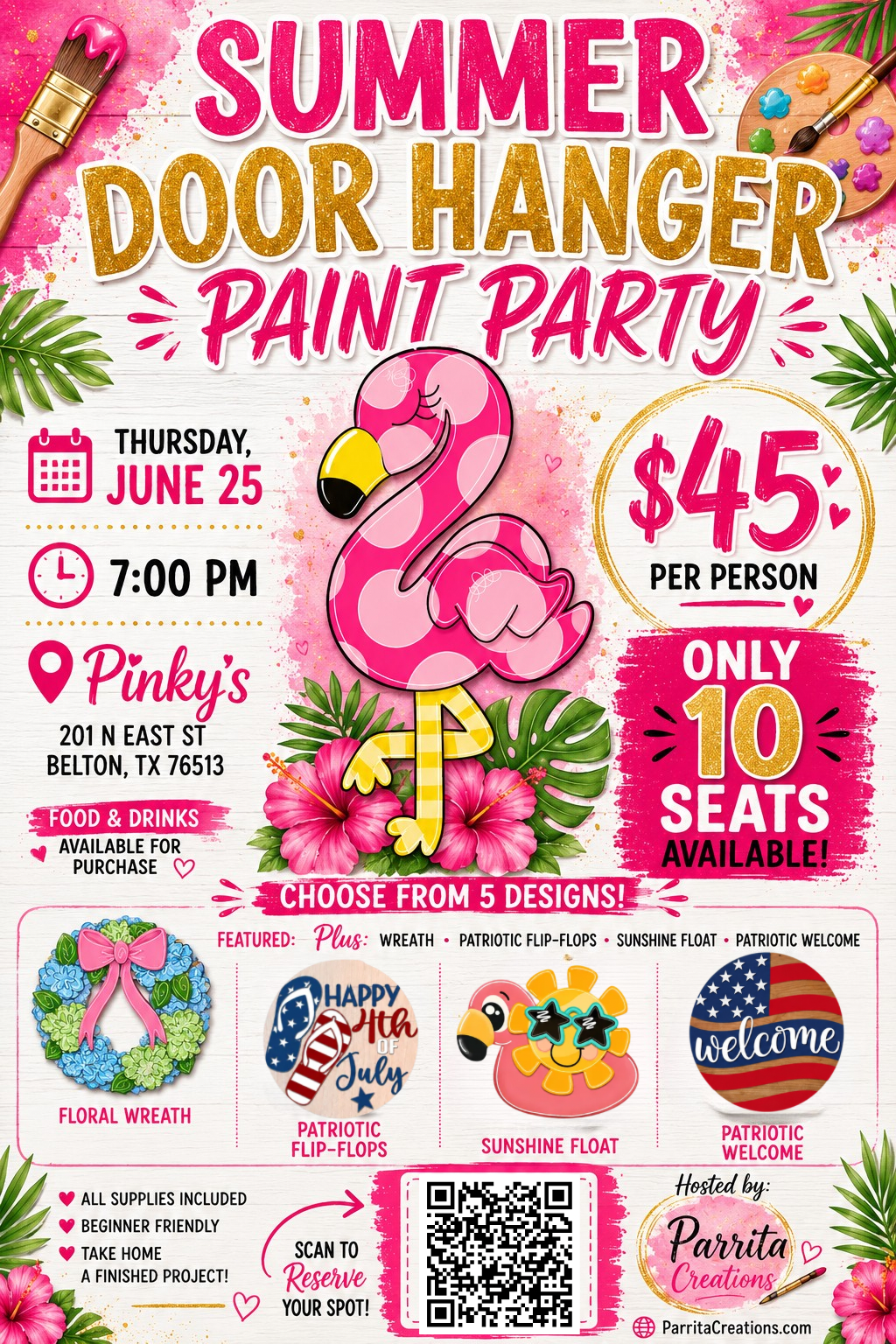 Summer Door Hanger Paint Party