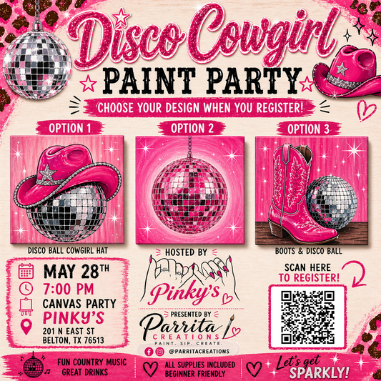 Disco Cowgirl Paint Party at Pinky’s
