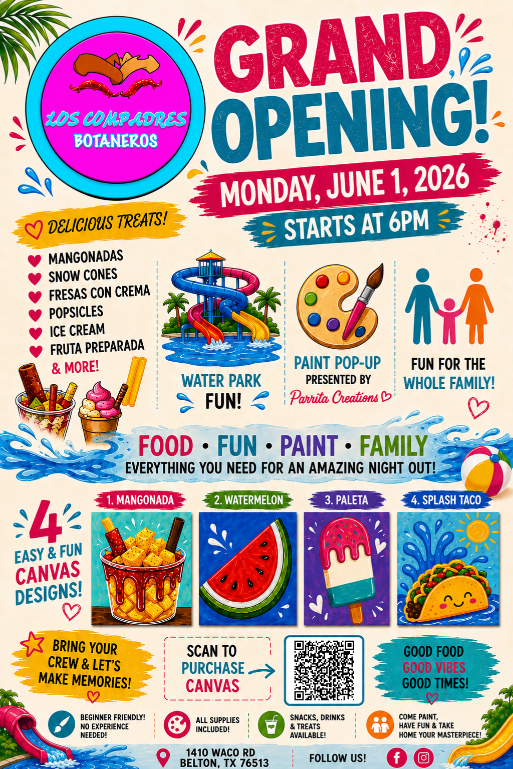 Los Compadres Botaneros Grand Opening + Paint Pop-Up
Presented by Parrita Creations