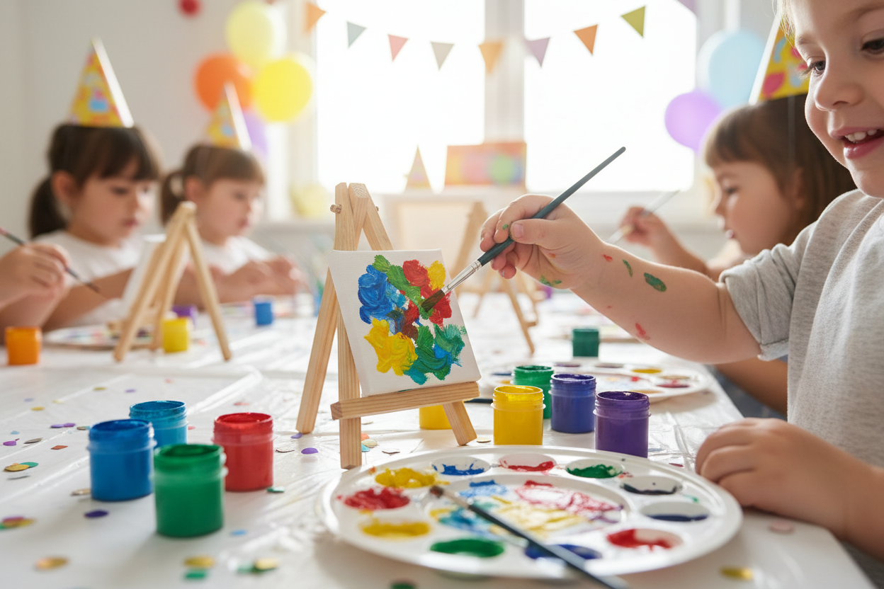 Kids Painting Close Up